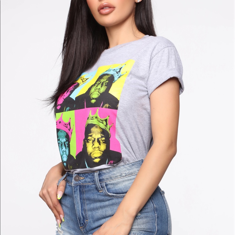 Fashion Nova Notorious BIG Biggie Smalls Graphic Tee T-Shirt Pop Art Size M - Picture 4 of 4